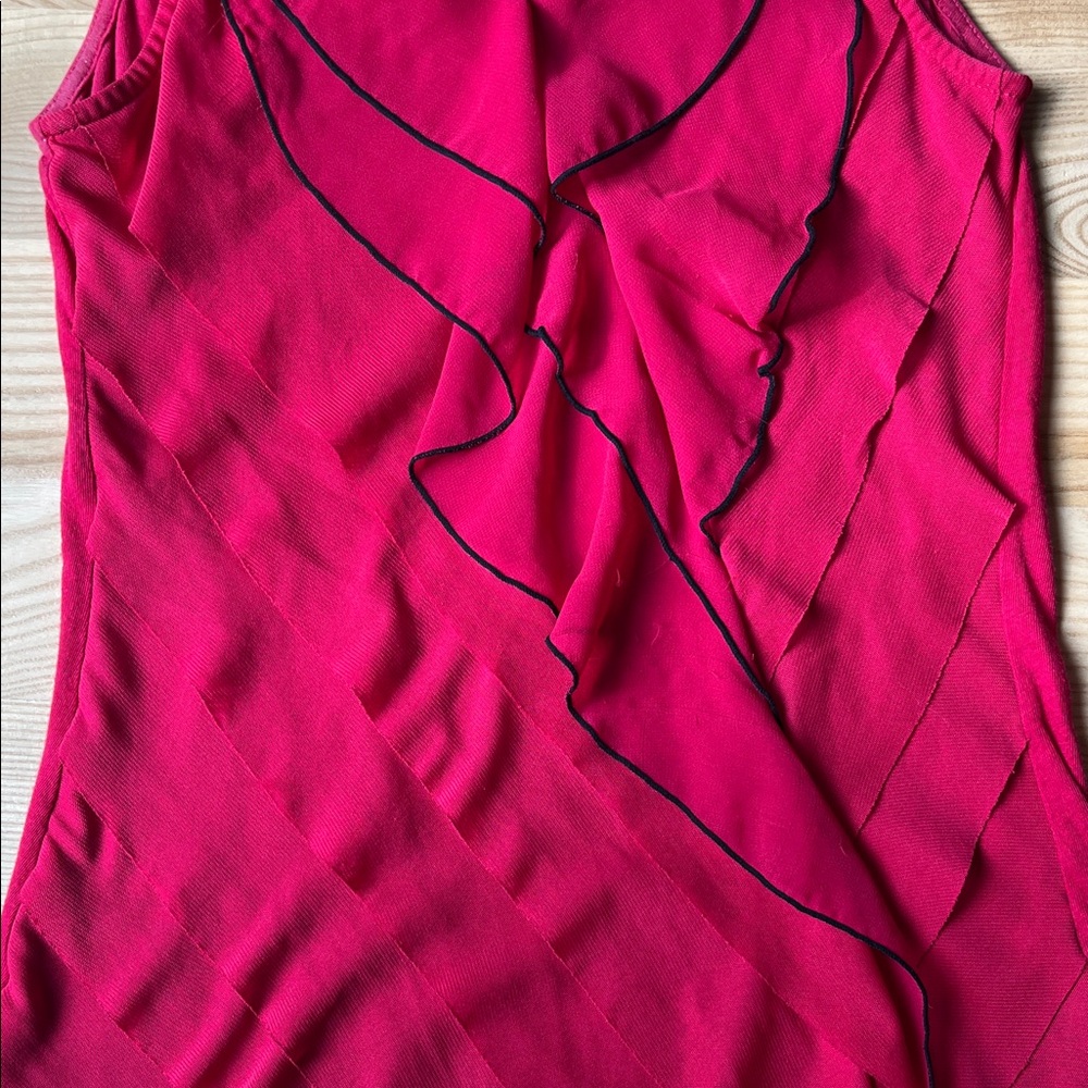 Express Vibrant Red Ruffled Tank Top - Picture 3 of 5